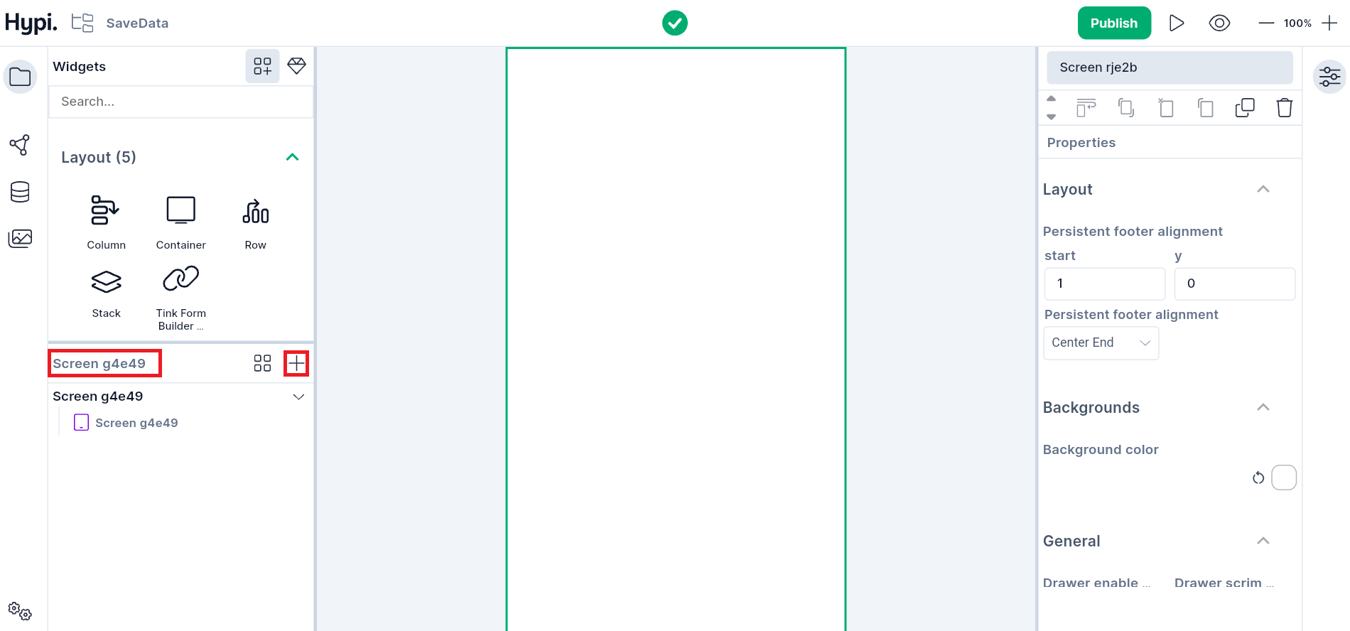Designer-Screen
